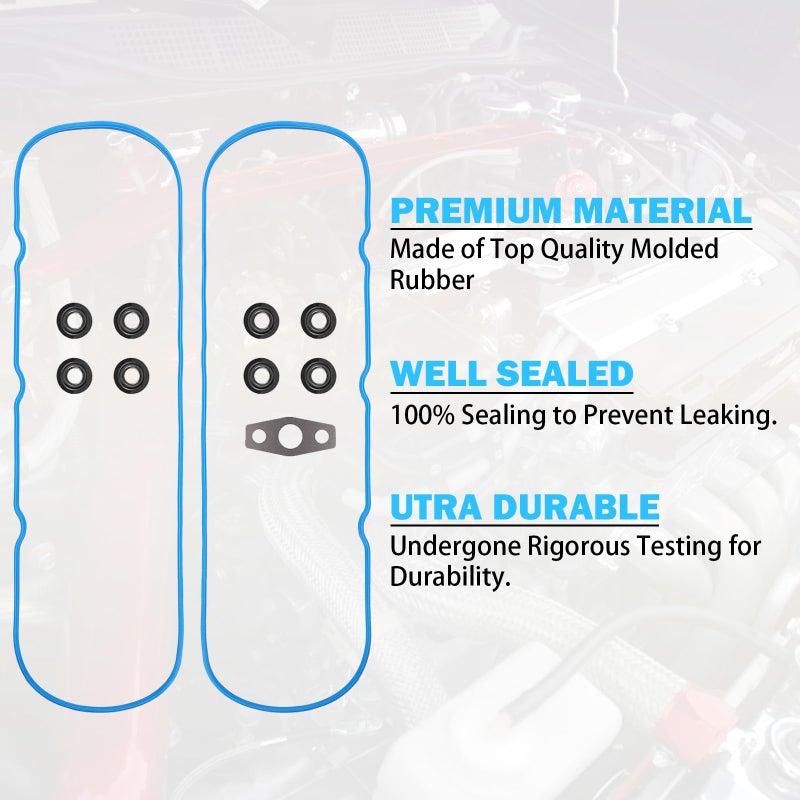 MNJWS Valve Cover Gasket Set - Compatible with 4.8L 5.3L 6.0L 6.2L Chevy Silverado, Suburban, Tahoe, Trailblazer, GMC Sierra, Yukon, Envoy, Cadillac Escalade - Replace 12637683 VS50504R1 - Image 5